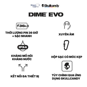 Tai nghe Bluetooth SKULLCANDY DIME EVO
