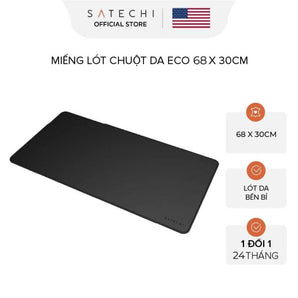 SATECHI Miếng lót chuột da cỡ lớn thuần chay Vegan-Leather 68x31CM chống nước, chầy xước