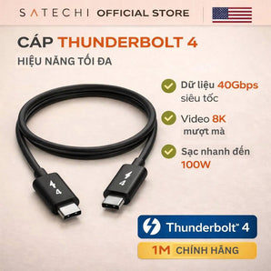 SATECHI Cáp sạc nhanh Thunderbolt 4, dài 1 mét
