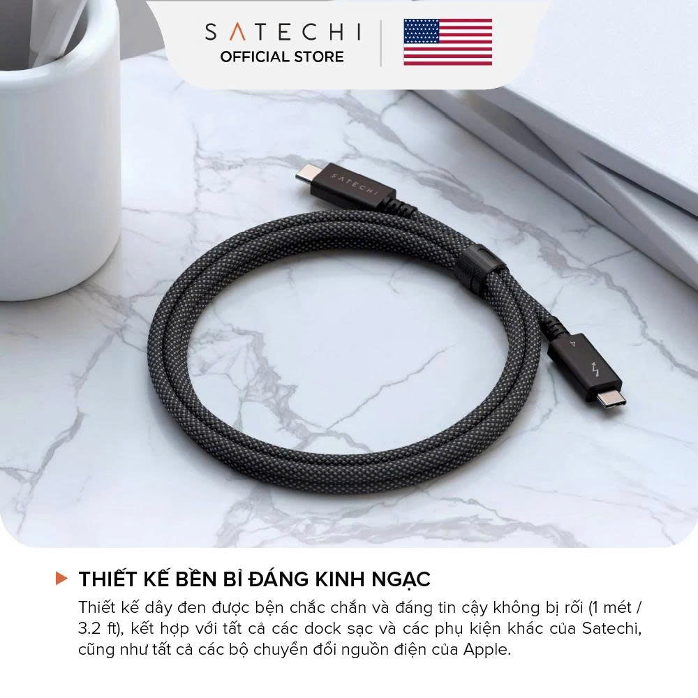 SATECHI Cáp sạc nhanh Thunderbolt 4, dài 1 mét