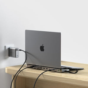 Dock dual USB-C kiêm đế Satechi (có khe hỗ trợ SSD M2 SATA/NVMe)