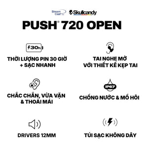 Tai Nghe Bluetooth Open-Ear SKULLCANDY PUSH 720 OPEN