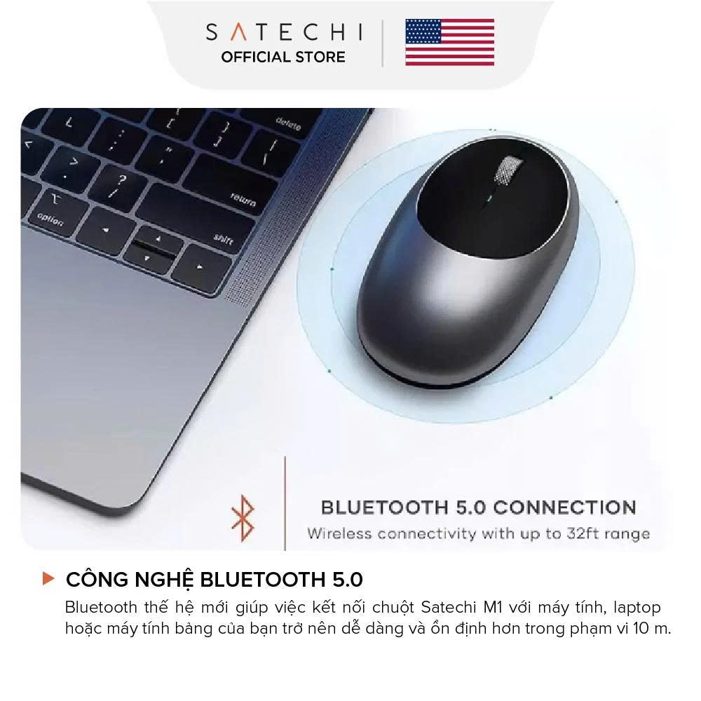 [THƯƠNG HIỆU MỸ] SATECHI Chuột không dây bluetooth M1