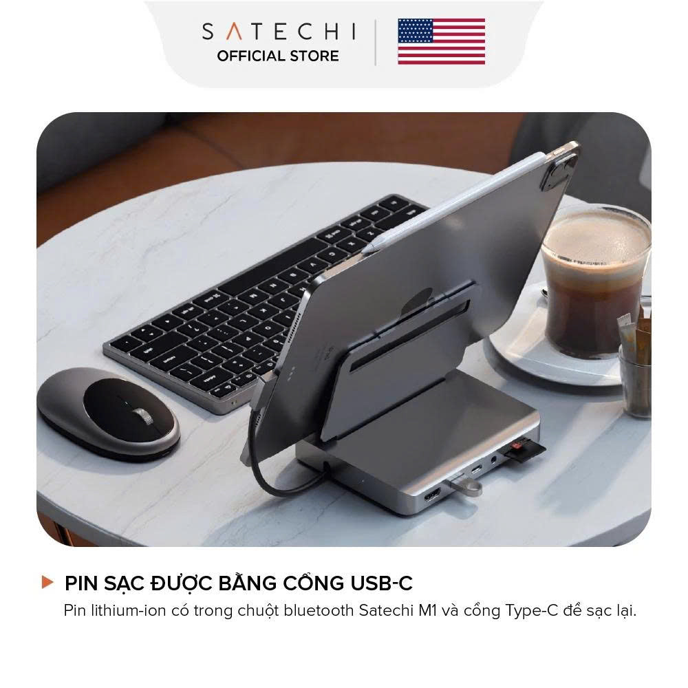 [THƯƠNG HIỆU MỸ] SATECHI Chuột không dây bluetooth M1